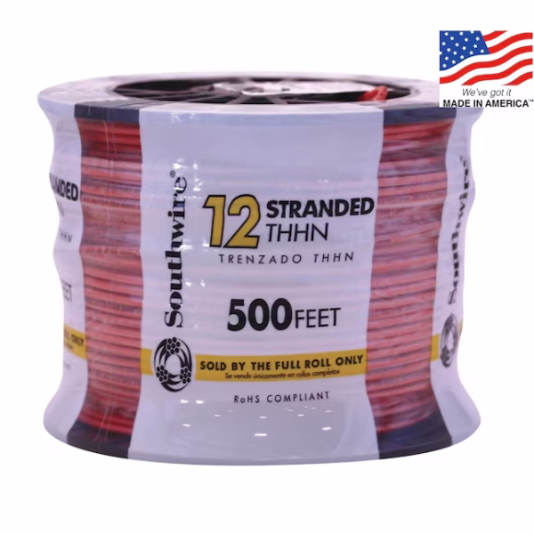 Southwire 500-ft 12 -AWG Orange Stranded Copper THHN wire ( By-the-roll )