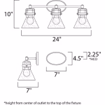 Maxim Lighting Seafarer 24.25-in 3 -Light Polished Chrome Coastal Vanity light - Image 3