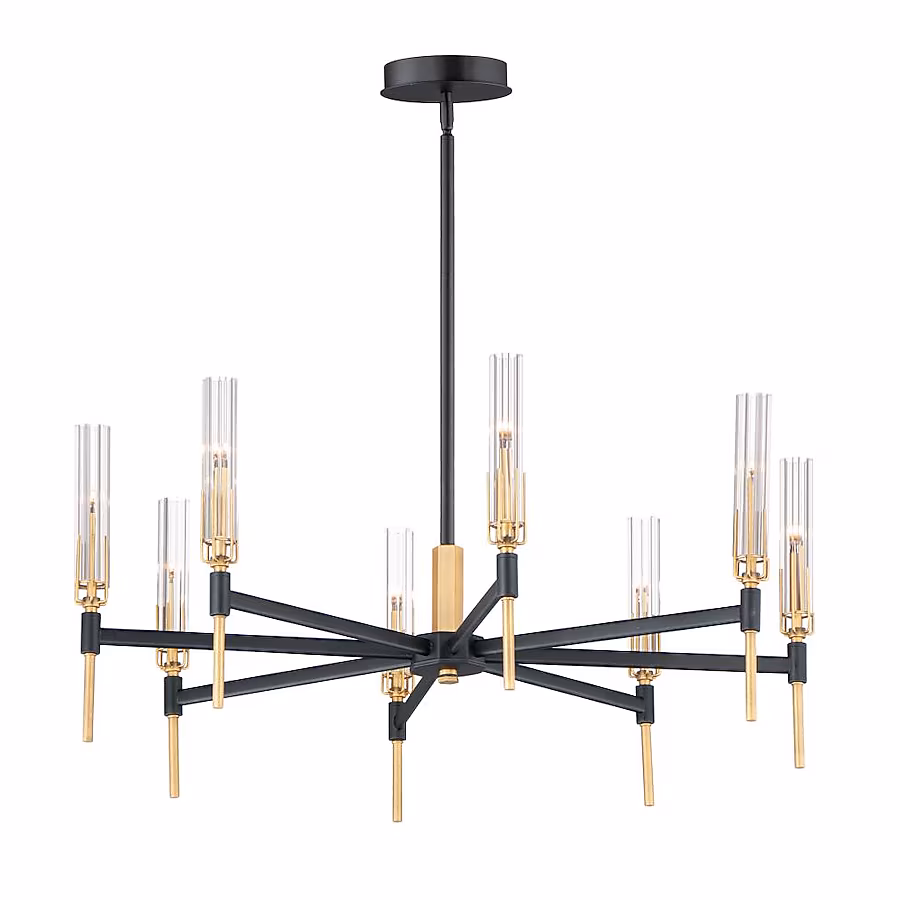 17774156 Maxim Lighting Flambeau 8 -Light Antique Black Glam For Use in Bedrooms, Dining Rooms, Foyers, Kitchens, Living Rooms Chandelier - Image 1
