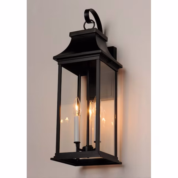 Maxim Lighting Vicksburg 3 -Light 24-in H Matte Black Hardwired Outdoor Wall Light