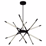 CWI Lighting Oskil 6-Light Black Modern Contemporary Integrated LED For Use In Bedrooms, Dining Rooms, Foyers, Kitchens & Living Rooms Chandelier