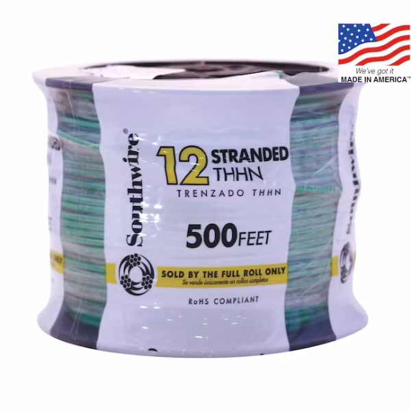 Southwire 500-ft 12 -AWG Green Stranded Copper THHN wire ( By-the-roll )