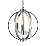 CWI Lighting Abia 3 -Light Chrome Modern/contemporary Geometric Medium Hanging Pendant light