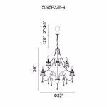 CWI Lighting Keen 9-Light Black Modern Contemporary For Use In Bathrooms, Bedrooms, Dining Rooms, Foyers, Kitchens & Living Rooms Chandelier - Image 6
