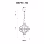 CWI Lighting Altair 3-Light Antique Bronze Traditional Geometric Hanging Pendant Light - Image 4