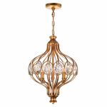 CWI Lighting Altair 3-Light Antique Bronze Traditional Geometric Hanging Pendant Light - Image 2