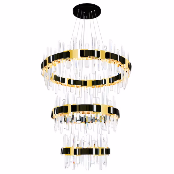 CWI Lighting Aya 1 -Light Multiple finishes Black Modern/contemporary Integrated LED For Use in Bedrooms, Dining Rooms, Foyers, Kitchens, Living Rooms Chandelier