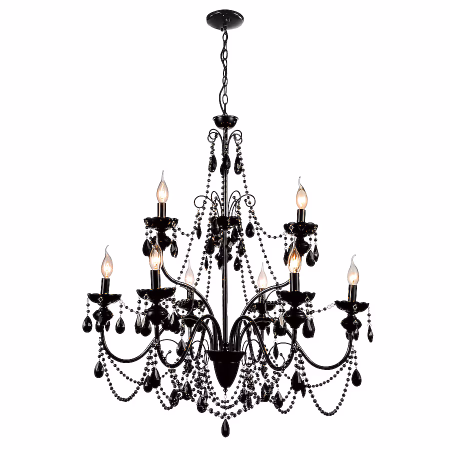65430035 CWI Lighting Keen 9-Light Black Modern Contemporary For Use In Bathrooms, Bedrooms, Dining Rooms, Foyers, Kitchens & Living Rooms Chandelier - Image 1