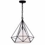 CWI Lighting Diamond 1 -Light Black Modern/contemporary Geometric Medium Hanging Pendant light - Image 2