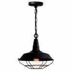 CWI Lighting Morgan 1 -Light Black Rustic Geometric Medium Hanging Pendant light - Image 2