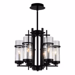 CWI Lighting Sierra 6-Light Black Modern Contemporary For Use In Bathrooms, Bedrooms, Dining Rooms, Foyers, Kitchens & Living Rooms Chandelier - Image 2