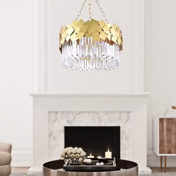 CWI Lighting Panache 6 -Light Gold Modern/contemporary For Use in Bathrooms, Bedrooms, Dining Rooms, Foyers, Kitchens, Living Rooms Chandelier