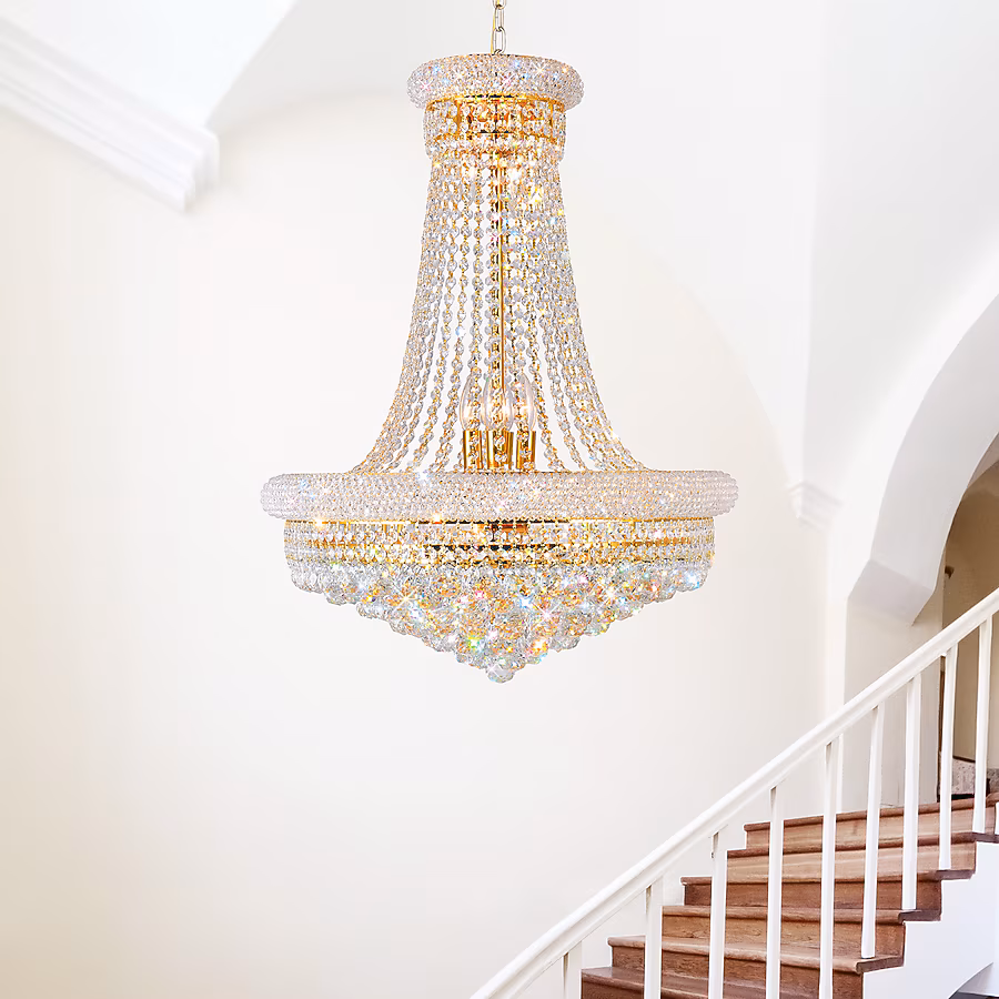 68144923 CWI Lighting Empire 17-Light Gold Traditional Crystal For Use In Bathrooms, Bedrooms, Dining Rooms, Foyers, Kitchens & Living Rooms Chandelier - Image 1