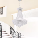 CWI Lighting Empire 17-Light Chrome Traditional Crystal For Bathrooms, Bedrooms, Dining Rooms, Foyers, Kitchens & Living Rooms Chandelier