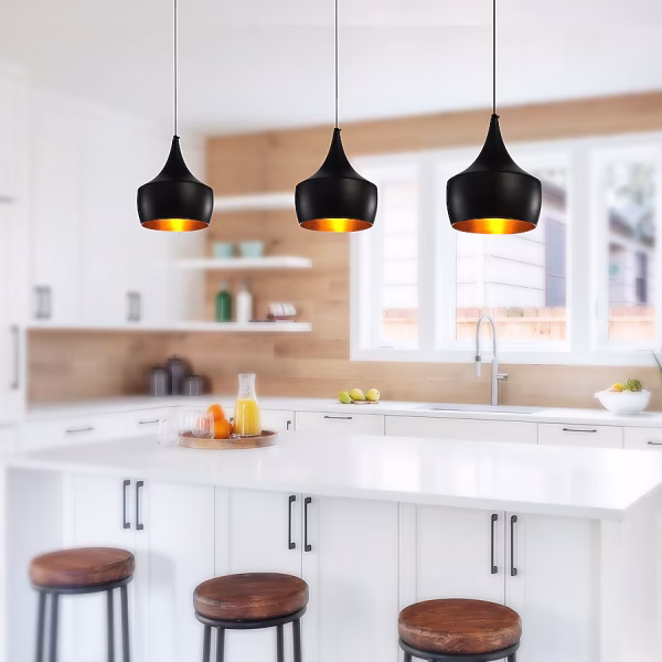 CWI Lighting Dynamic 1-Light Black Modern Contemporary Geometric Medium Hanging Pendant Light