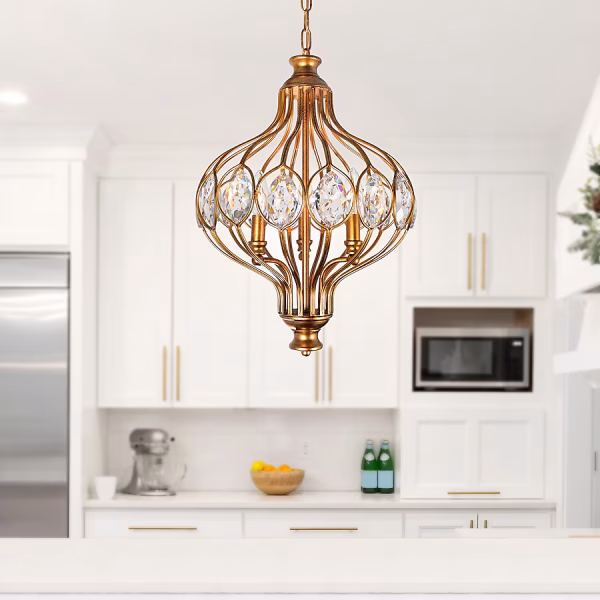 CWI Lighting Altair 3-Light Antique Bronze Traditional Geometric Hanging Pendant Light