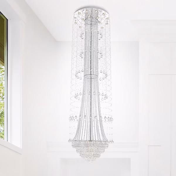 CWI Lighting Hallway 32 -Light 32.0-in Chrome Flush Mount Light