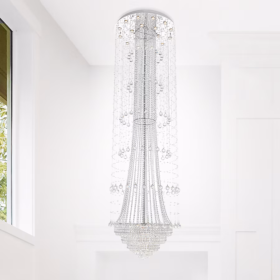 68145101 CWI Lighting Hallway 32 -Light 32.0-in Chrome Flush Mount Light - Image 1