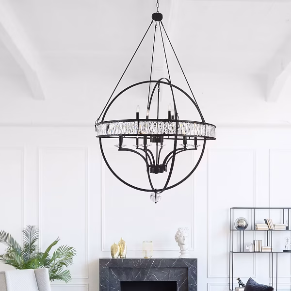 CWI Lighting Arkansas 12 -Light Black Traditional For Use in Bathrooms, Bedrooms, Dining Rooms, Foyers, Kitchens, Living Rooms Chandelier