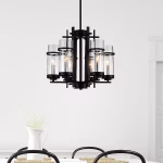CWI Lighting Sierra 6-Light Black Modern Contemporary For Use In Bathrooms, Bedrooms, Dining Rooms, Foyers, Kitchens & Living Rooms Chandelier