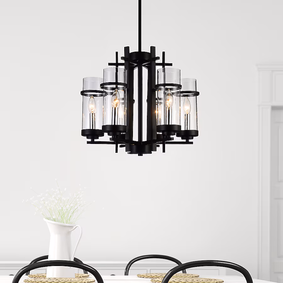 68145233 CWI Lighting Sierra 6-Light Black Modern Contemporary For Use In Bathrooms, Bedrooms, Dining Rooms, Foyers, Kitchens & Living Rooms Chandelier - Image 1