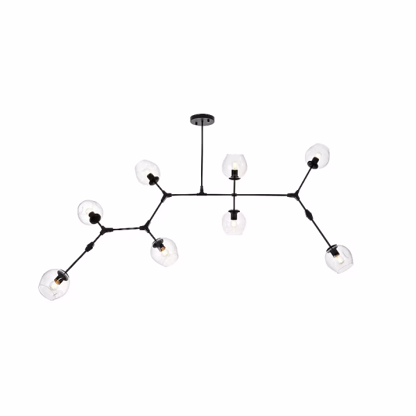 Elegant Decor Home Furnishing 8-Light Black Modern Contemporary For Use In Bedrooms, Dining Rooms, Foyers, Kitchens & Living Rooms Chandelier