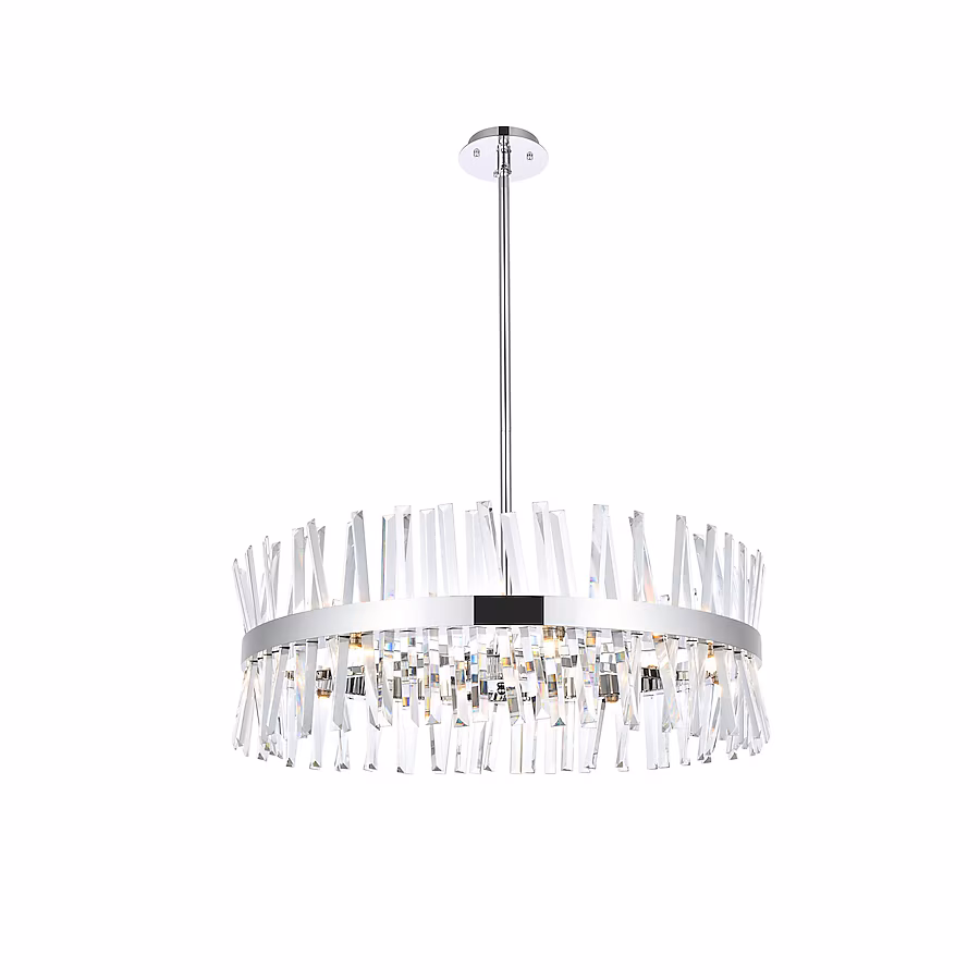 69111195 Elegant Decor Home Furnishing 16 -Light Chrome Modern/contemporary Crystal For Use in Bedrooms, Dining Rooms, Foyers, Kitchens, Living Rooms Chandelier - Image 1