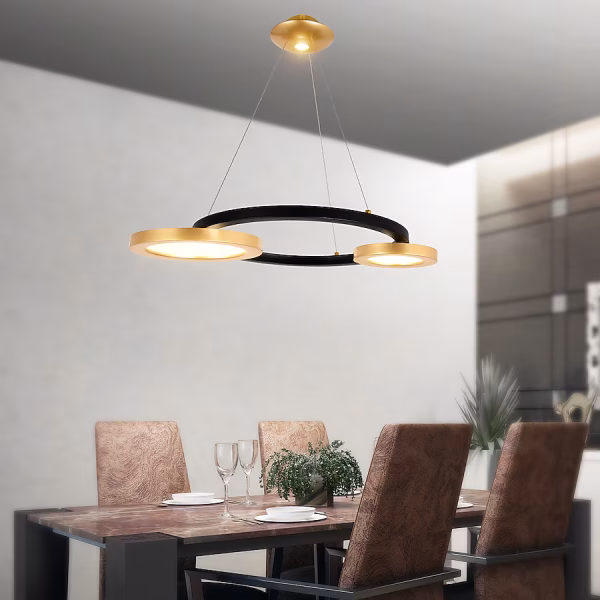 CWI Lighting Deux Lunes 2 -Light Multiple finishes Multiple colors Modern/contemporary Integrated LED For Use in Bathrooms, Bedrooms, Dining Rooms, Foyers, Kitchens, Living Rooms Chandelier