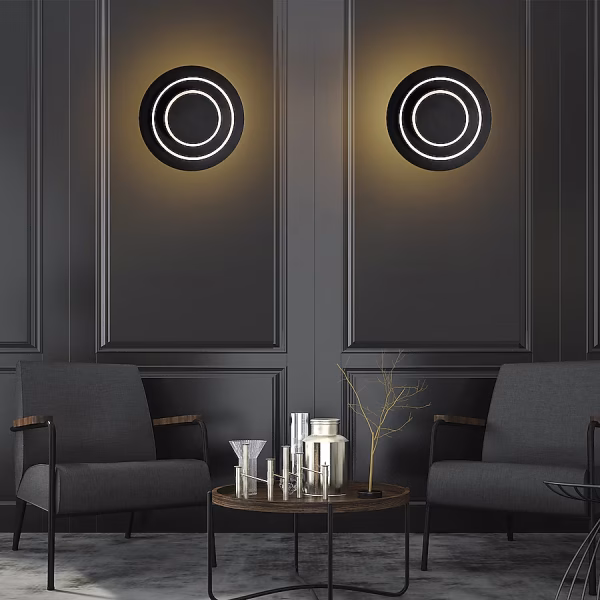 CWI Lighting Private I 9-in W 1 -Light Matte Black Integrated LED Wall Sconce