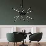 CWI Lighting Oskil 6-Light Black Modern Contemporary Integrated LED For Use In Bedrooms, Dining Rooms, Foyers, Kitchens & Living Rooms Chandelier - Image 2