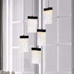 CWI Lighting Lava 1 -Light Black Modern/contemporary Square Integrated LED Medium Hanging Pendant light