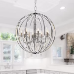 CWI Lighting Abia 8 -Light Chrome Modern/contemporary For Use in Bathrooms, Bedrooms, Dining Rooms, Foyers, Kitchens, Living Rooms Chandelier