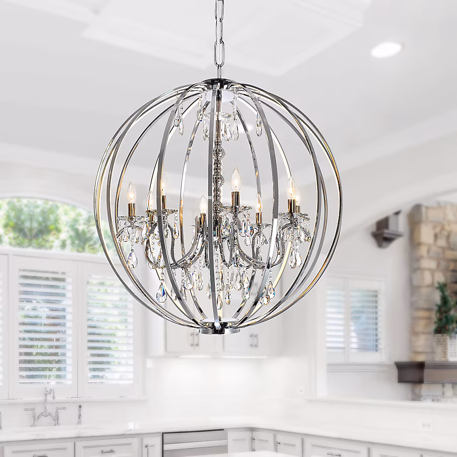 69388197 CWI Lighting Abia 8 -Light Chrome Modern/contemporary For Use in Bathrooms, Bedrooms, Dining Rooms, Foyers, Kitchens, Living Rooms Chandelier - Image 1