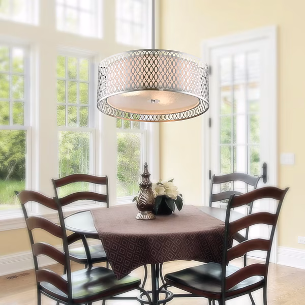 CWI Lighting Mikayla 3-Light Satin Nickel Modern Contemporary For Use In Bathrooms, Bedrooms, Dining Rooms, Foyers, Kitchens & Living Rooms Chandelier