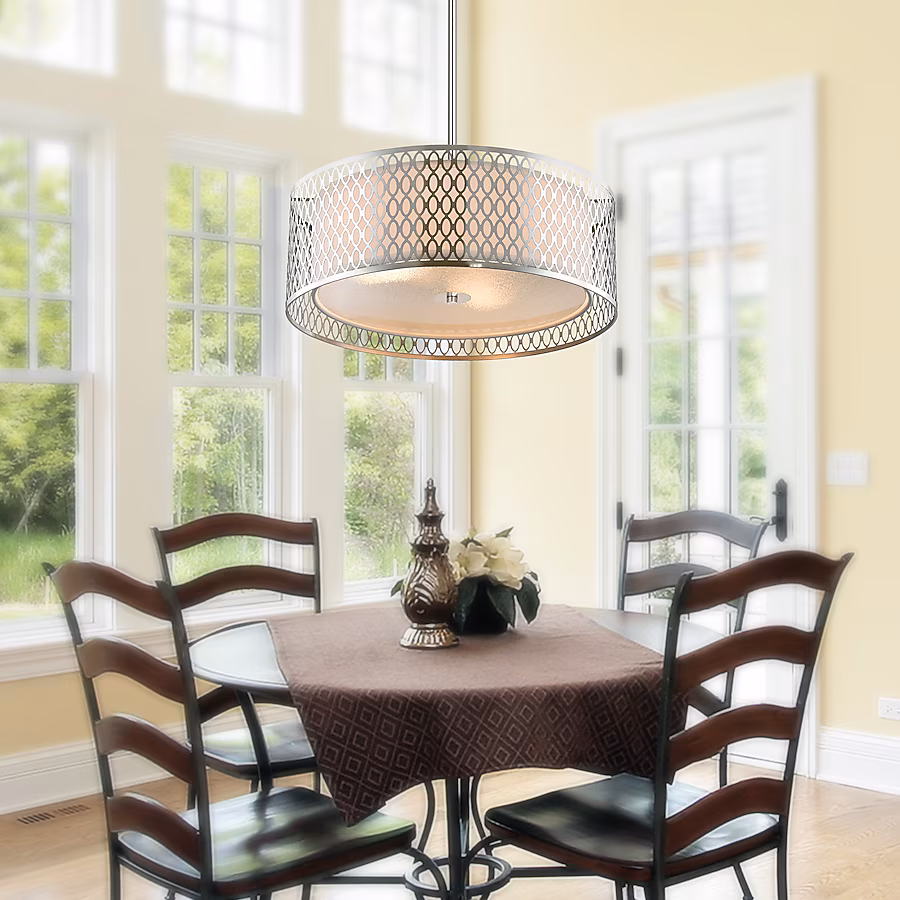 69388209 CWI Lighting Mikayla 3-Light Satin Nickel Modern Contemporary For Use In Bathrooms, Bedrooms, Dining Rooms, Foyers, Kitchens & Living Rooms Chandelier - Image 1
