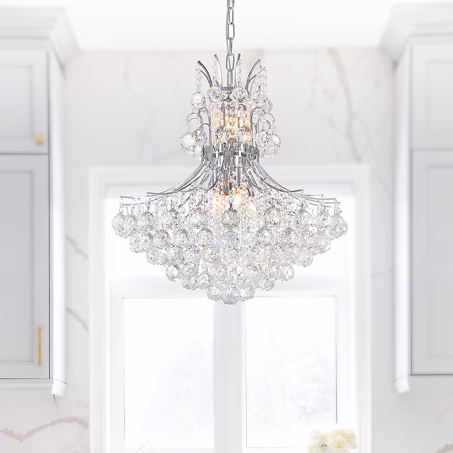 69388280 CWI Lighting Princess 10-Light Chrome Traditional Crystal For Use In Bathrooms, Bedrooms, Dining Rooms, Foyers, Kitchens & Living Rooms Chandelier - Image 1