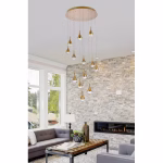 Elegant Decor Home Furnishing 13 -Light Satin Gold Modern/contemporary Integrated LED Crystal For Use in Bedrooms, Dining Rooms, Foyers, Kitchens, Living Rooms Chandelier - Image 3
