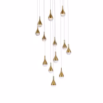 Elegant Decor Home Furnishing 13 -Light Satin Gold Modern/contemporary Integrated LED Crystal For Use in Bedrooms, Dining Rooms, Foyers, Kitchens, Living Rooms Chandelier - Image 2