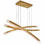 CWI Lighting Saber 3 -Light Multiple finishes Brass Modern/contemporary Integrated LED For Use in Bathrooms, Bedrooms, Dining Rooms, Foyers, Kitchens, Living Rooms Chandelier