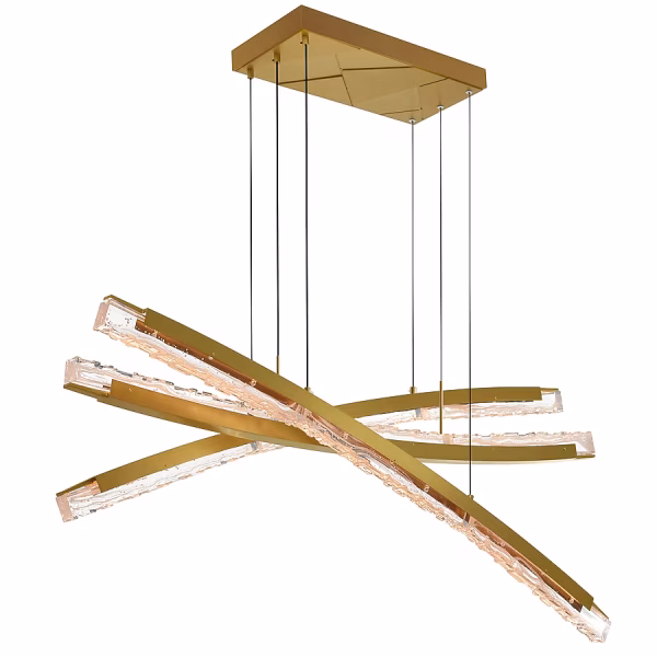 CWI Lighting Saber 3 -Light Multiple finishes Brass Modern/contemporary Integrated LED For Use in Bathrooms, Bedrooms, Dining Rooms, Foyers, Kitchens, Living Rooms Chandelier