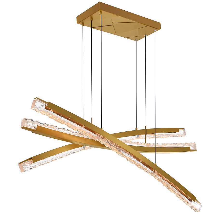 70421721 CWI Lighting Saber 3 -Light Multiple finishes Brass Modern/contemporary Integrated LED For Use in Bathrooms, Bedrooms, Dining Rooms, Foyers, Kitchens, Living Rooms Chandelier - Image 1
