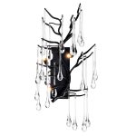 CWI Lighting Anita 11-In W 3-Light Black Glam Wall Sconce
