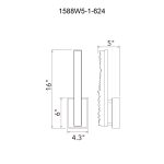 CWI Lighting Stagger Integrated LED Brass Wall Light - Image 5
