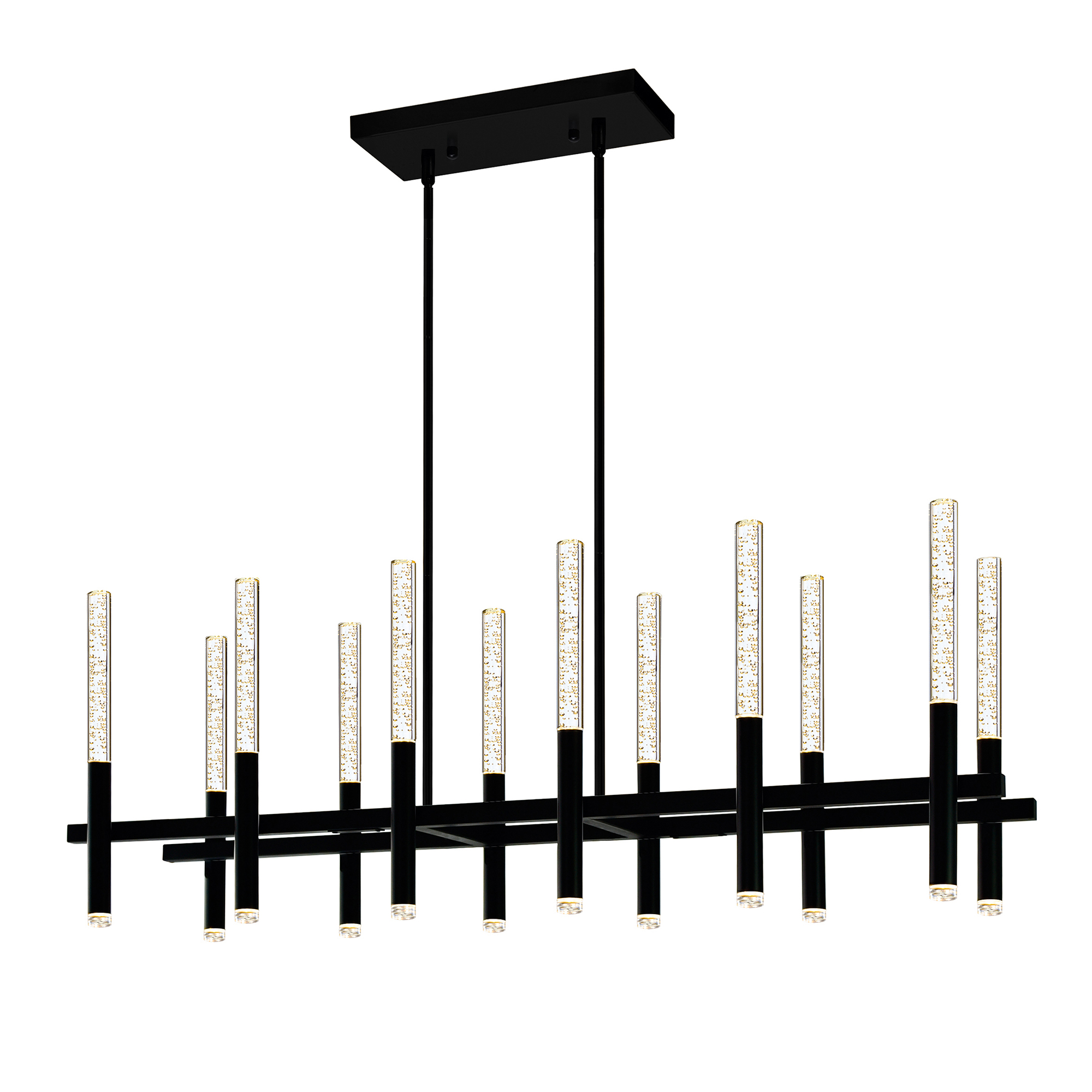CWI-1703P48-12-101-RC-2 Dragonswatch Integrated LED Black Chandelier - Image 1