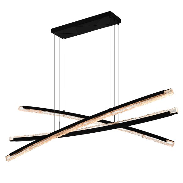 CWI Lighting Saber 70-in Integrated LED Black Chandelier