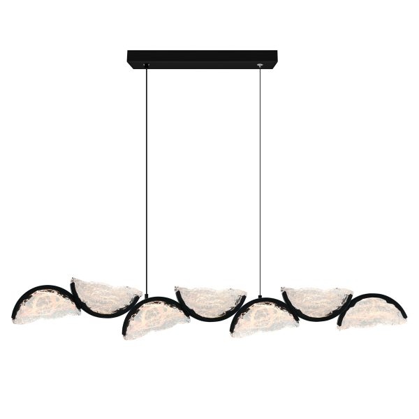 CWI Lighting Moon 54-in Integrated LED Black Chandelier