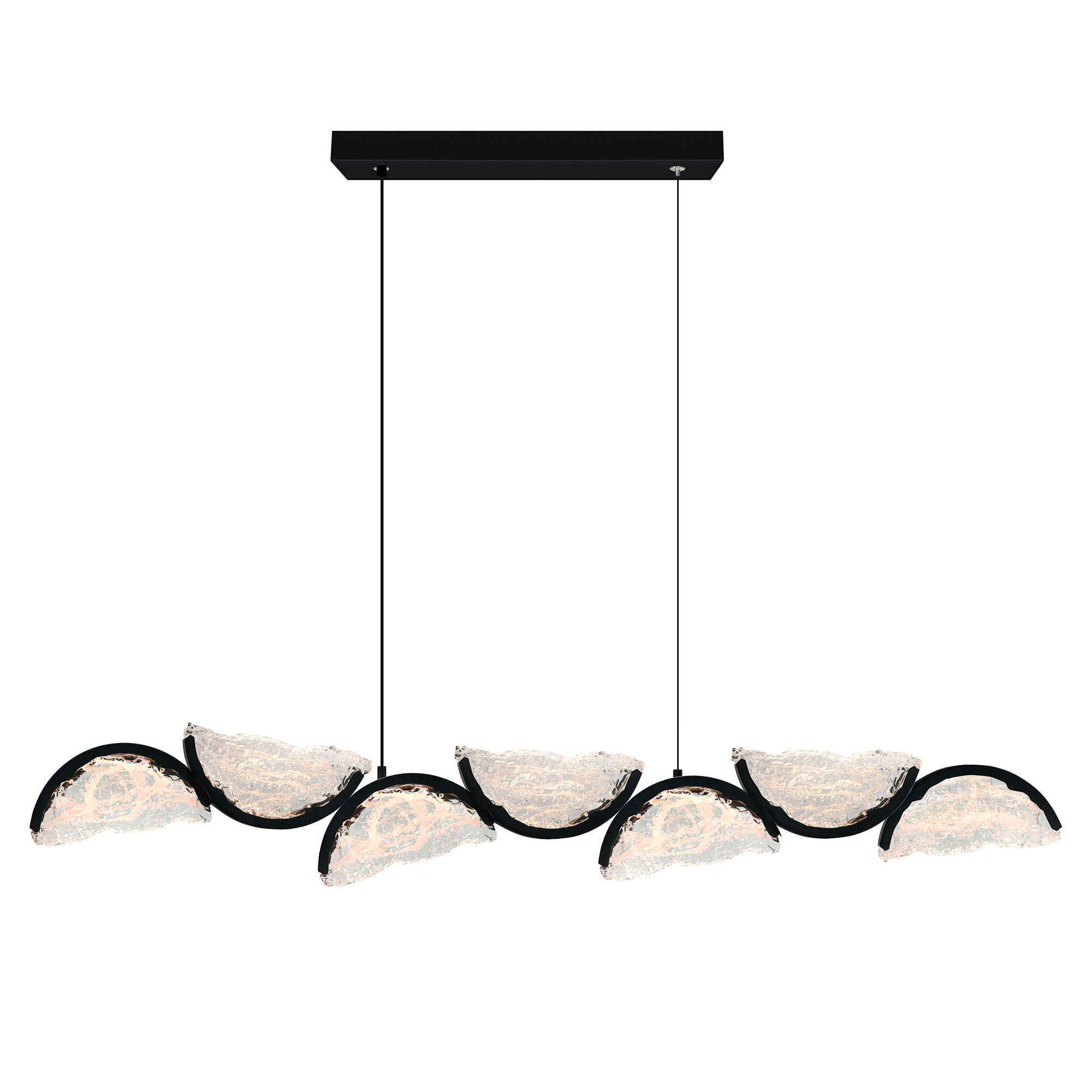 CWI-1715P54-7-101-3 CWI Lighting Moon 54-in Integrated LED Black Chandelier - Image 1