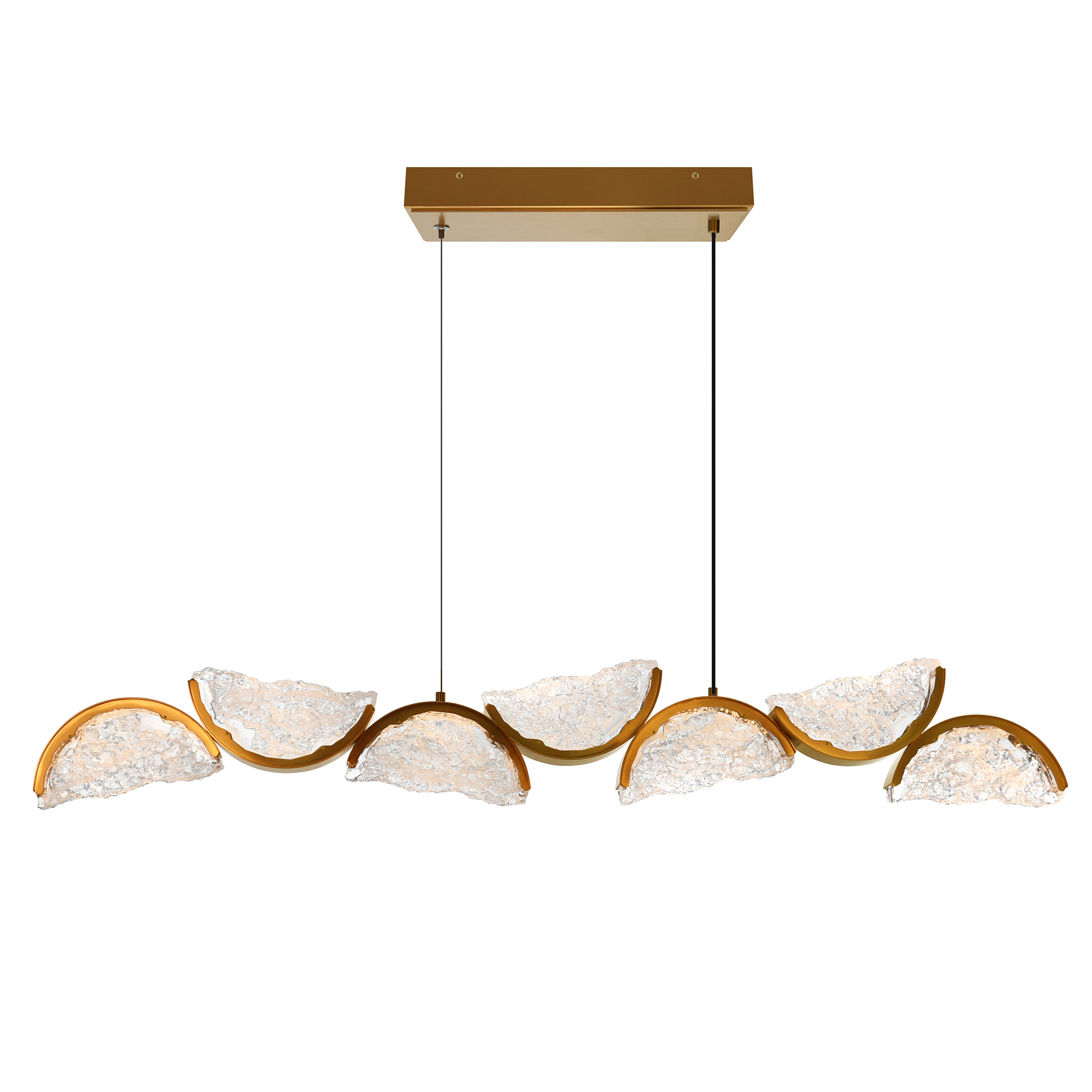 CWI-1715P54-7-624-3 CWI Lighting Moon 54-in Integrated LED Brass Chandelier - Image 1