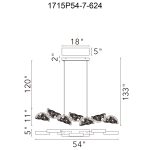 CWI Lighting Moon 54-in Integrated LED Brass Chandelier - Image 7