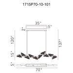 CWI Lighting Moon 70-in Integrated LED Black Chandelier - Image 7